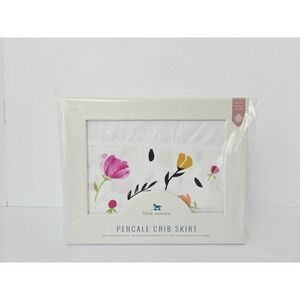 Little Unicorn‎ Percale Crib Skirt 100% Cotton Floral Design NEW